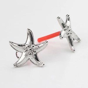 Clous d'oreilles minimalistes en argent S925 en forme d'étoile de mer texturée