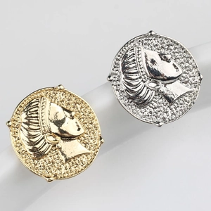 Boucles d'Oreilles Clous en Alliage Vintage Relief Pièce Accessoires de Bijoux Avec Tige en Argent Sterling 925 DIY