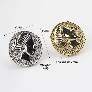 Pendentif pièce vintage en relief or et argent pour boucles d'oreilles DIY, 26mm diamètre