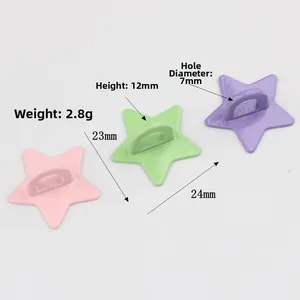Pentagramm-Stern-Metallhaken in Rosa, Grün und Lila für DIY-Bastelarbeiten