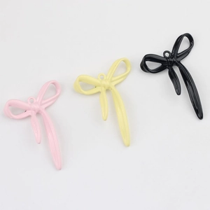 Colgantes de lazo de aleación en rosa amarillo y negro para creación de joyas bricolaje