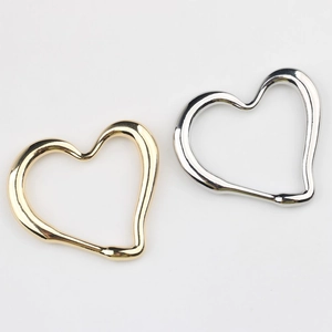 Minimalist alloy hollow heart pendant in polished gold and silver finish
