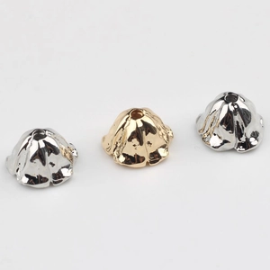 Hollow flower bead caps in gold and silver finish for DIY jewelry making and crafts