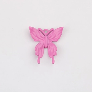 Rosa Schmetterling-Anhänger aus Legierung mit glatter Emaille-Optik für DIY-Schmuckherstellung