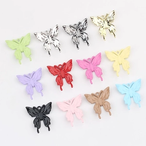 Minimalistischer Legierung Schmetterling Anhänger Bunt Emaille DIY Charms Für Halskette Armband Herstellung Schmuckzubehör