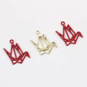 Pendentifs grues origami en alliage au design épuré pour bijoux DIY et colliers