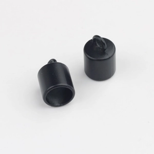 Matte black cylindrical pendant clasp with hook for DIY jewelry and necklaces