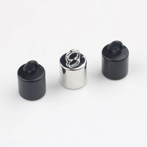 Minimalist alloy cylinder pendant charms in black and silver finishes for DIY jewelry