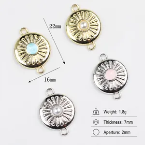 Harz-Inlay Sonnenblume Verbinder für DIY-Schmuckherstellung mit den Maßen 22x16mm