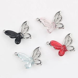 Pendentifs papillon minimalistes en alliage de quatre couleurs pour bijoux DIY