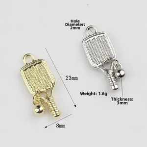 Gold- und Silberlegierung Tennisschläger Anhänger für DIY Schmuck Halsketten Armbänder