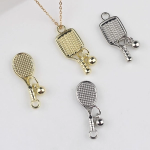 DIY Legierung Schläger Anhänger Mit Ball Pickleball Paddle Tennis Schläger Charms Für Halskette Armband Schmuckherstellung