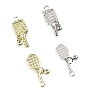 DIY Tennis und Pickleball Schläger Anhänger in Gold und Silber für Schmuckherstellung