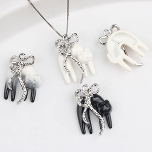 Zinklegering Kat Strik Hanger Geëmailleerde Dierlijke Charms Voor DIY Ketting Armband Oorbellen Sieraden Maken Accessoires