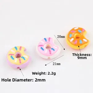Bunte 20mm Acryl Donut Perlen für DIY Schmuckherstellung und Handyketten Zubehör