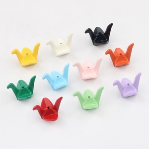 Legierung Papierkranich Perlen 3D Lackiert Vogel Zwischenperlen DIY Schmuckherstellung Zubehör Für Armband Halskette Ohrring
