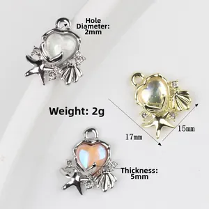 Meeres-Herzanhänger mit Seestern und Muscheln in Gold und Silber für DIY-Schmuck
