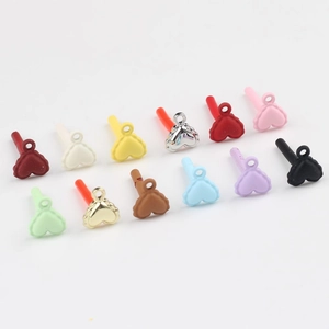 Heart Shape Alloy Spray Painted Colorful Earring Post With Stainless Steel Earring Post DIY Handmade Jewelry Findings