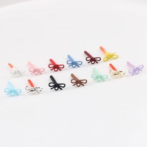Minimalistische Legierung Emaille Schleife Ohrringe Stecker DIY Schmuck Zubehör Mit Edelstahl Ohrstecker-Stift Bunt Süße Schleife