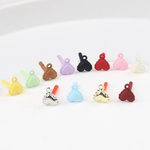 Colorful matte and glossy heart-shaped alloy earring posts for DIY jewelry making