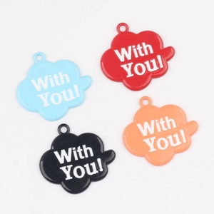 Colorful cloud charms with With You text for DIY bracelets and jewelry making