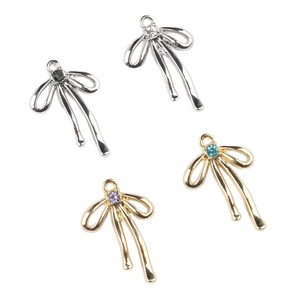 Pendentifs nœuds en alliage avec zircons colorés pour la création de bijoux DIY
