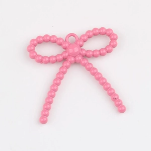 Colgante de lazo rosa de aleación con textura perlada para crear joyas artesanales