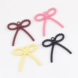 Colgantes de lazo minimalistas con textura de cuentas para joyería DIY en cuatro colores