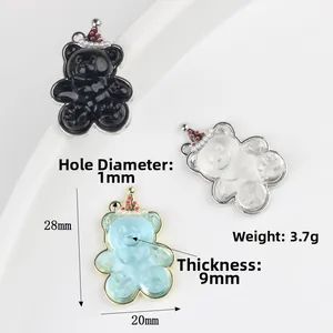 Charmante Bärenanhänger aus Legierung mit Kunstperle und gepunktetem Hut für DIY-Schmuck