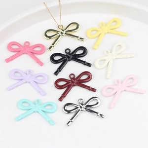 Colgante de Lazo de Aleación Minimalista Colorido Accesorio de Joyería DIY para Collar Pulsera Pendiente Lazo de Moda Charms