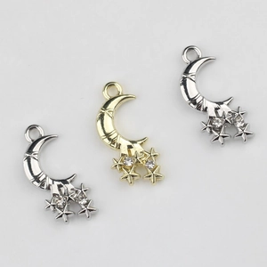 DIY Legierungsanhänger in Mond- und Sternform mit Zirkonia in Gold- und Silberoptik