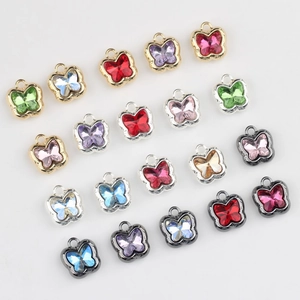 Zinc Alloy Butterfly Pendants With Multicolor Rhinestone For DIY Necklace Bracelet Earring Jewelry Making Findings Accessories