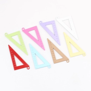 Colorful mini triangle ruler charms in macaron hues for DIY jewelry and crafts