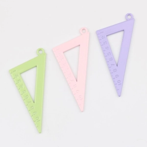 Colorful triangle ruler pendants in macaron shades for DIY jewelry making accessories