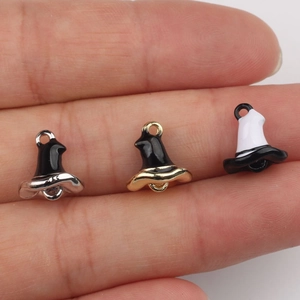 Trois breloques chapeau de sorcier en émail pour la fabrication de bijoux DIY