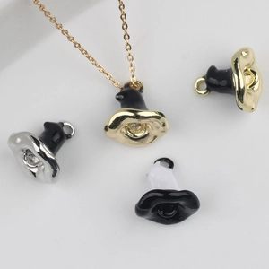 Pendentifs Chapeau de Sorcière en Alliage Émail pour Bijoux Halloween DIY Collier Bracelet Breloque en Strass
