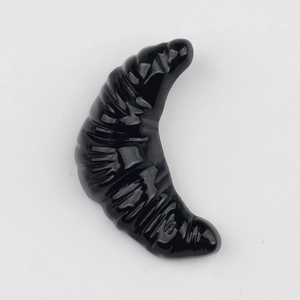Pendentif corne croissant noir brillant en alliage pour création de bijoux DIY