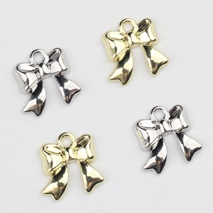 Colgantes de lazo minimalistas en aleación oro y plata para creación de joyería DIY
