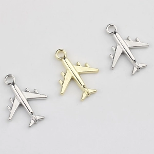 Colgantes de avión en oro y plata para collares y fabricación de bisutería