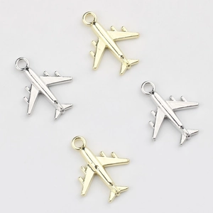 Colgantes de avión minimalistas en aleación de oro y plata para bisutería artesanal
