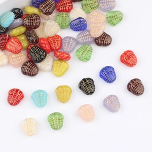 Perline di vetro ceco trilobite colorate con doratura per gioielli fai-da-te