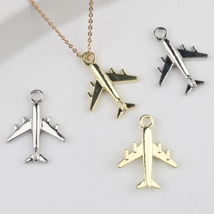 Colgantes de Aleación de Zinc con Forma de Avión Para Hacer Joyas DIY Oro Plata Mini Charms de Avión para Collar
