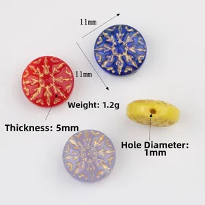 Bohemian glass snowflake beads 11mm in various colors for DIY jewelry making