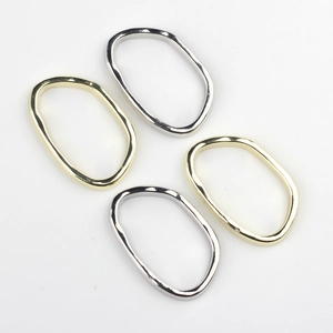 Anneaux métalliques irréguliers minimalistes or et argent pour bijoux DIY
