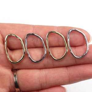 Lot de bagues irrégulières en alliage doré et argenté poli pour la création de bijoux