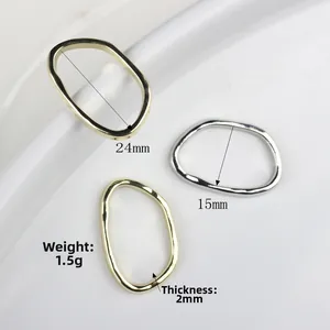 Pendentifs anneaux irréguliers en alliage pour bijoux DIY en or et argent, 2mm