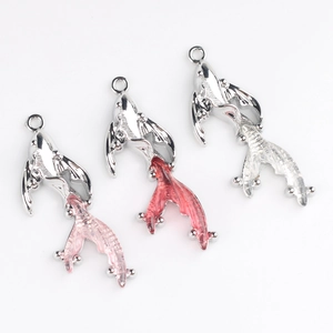 Minimalist alloy goldfish pendants in pink, red, and white for DIY jewelry making