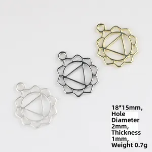 Minimalist hollow flower alloy pendants in gold and silver for DIY jewelry making