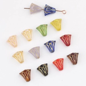 Vintage Tsjechisch Glas Bloem Kralen Handgeschilderd Verguld Florale Losse Kralen Voor DIY Sieraden Maken Armband Haarnaald Materiaal