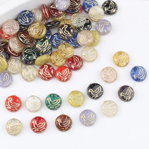 Czech glass duck beads with gold gilding for DIY jewelry making and bracelets